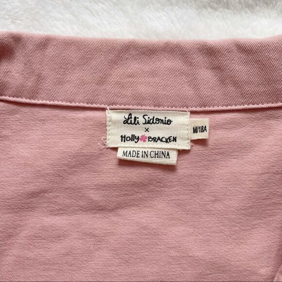 Lili Sidonio x Molly Bracken Pink Oversize Denim Asymmetrical Zip Jacket - Picture 6 of 13